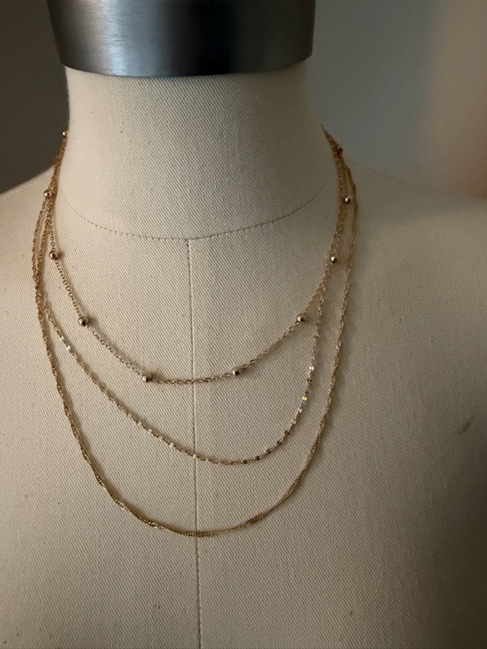 Gold Layered Beaded Necklace - Women Jewelry